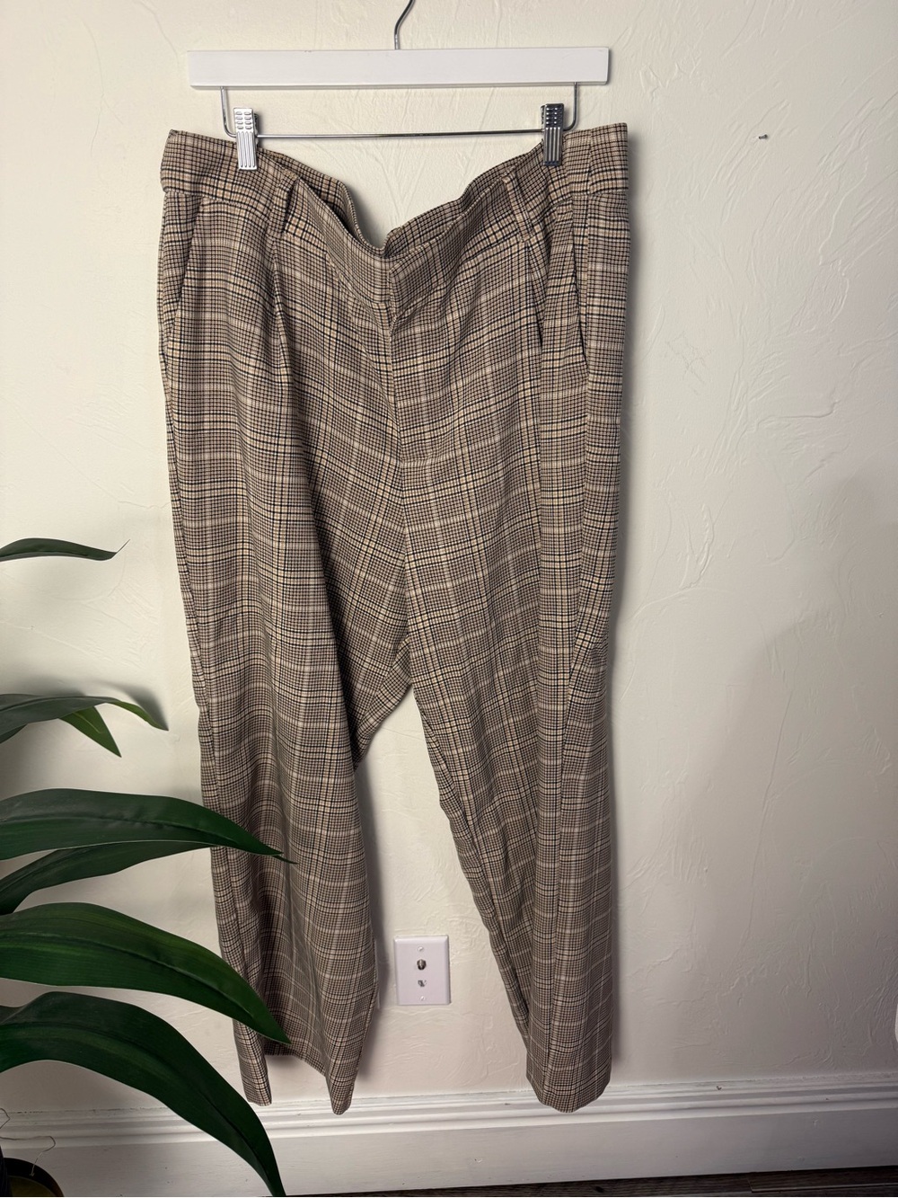 Maurices Tan Plaid Straight Leg Career Pants | Size 20W Short